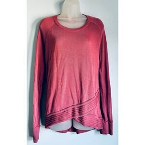 Active Life Crushed Berry Asymmetrical Hem Pullover Sweatshirt XL Modal Blend